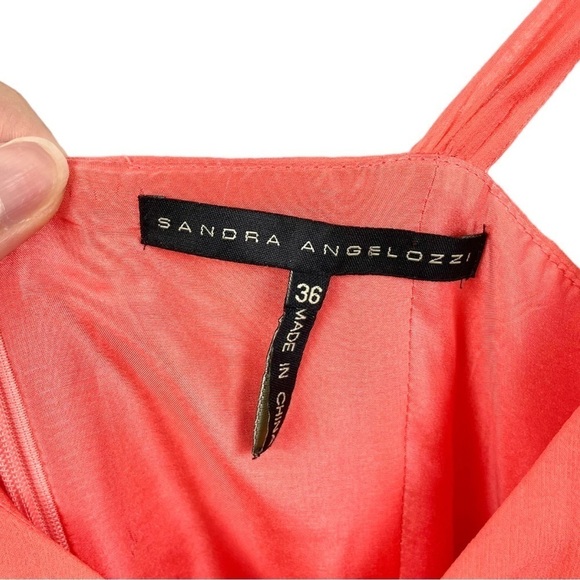Sandra Angelozzi Coral Silk Midi Dress Size 36/S - Picture 6 of 8